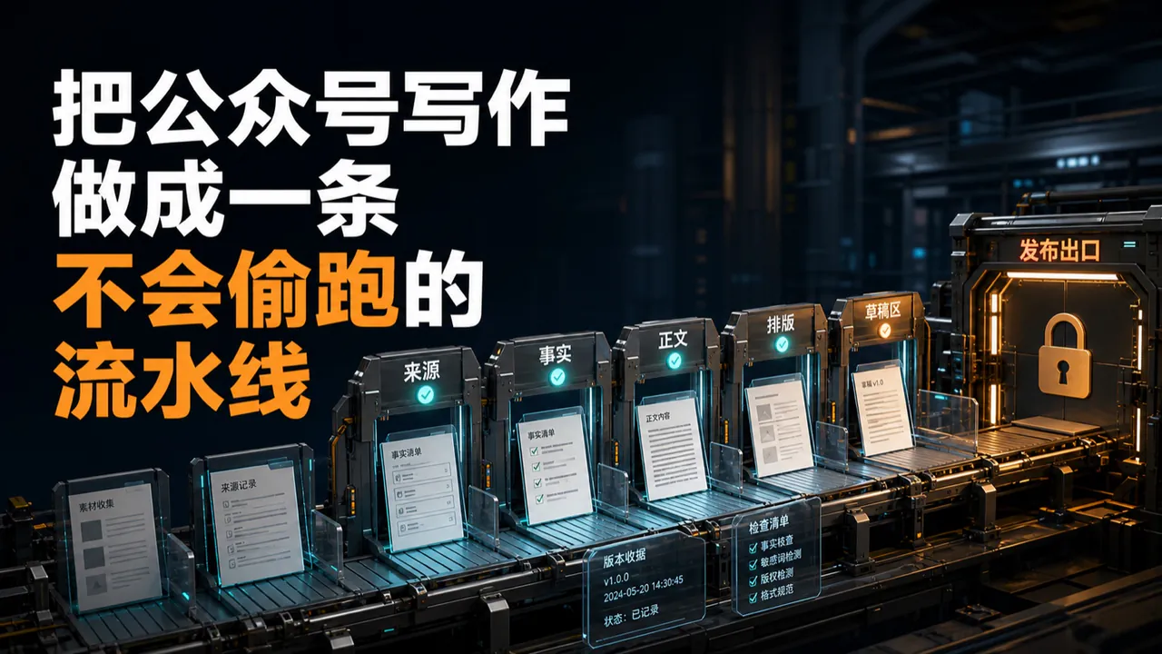 把公众号写作做成一条不会偷跑的流水线