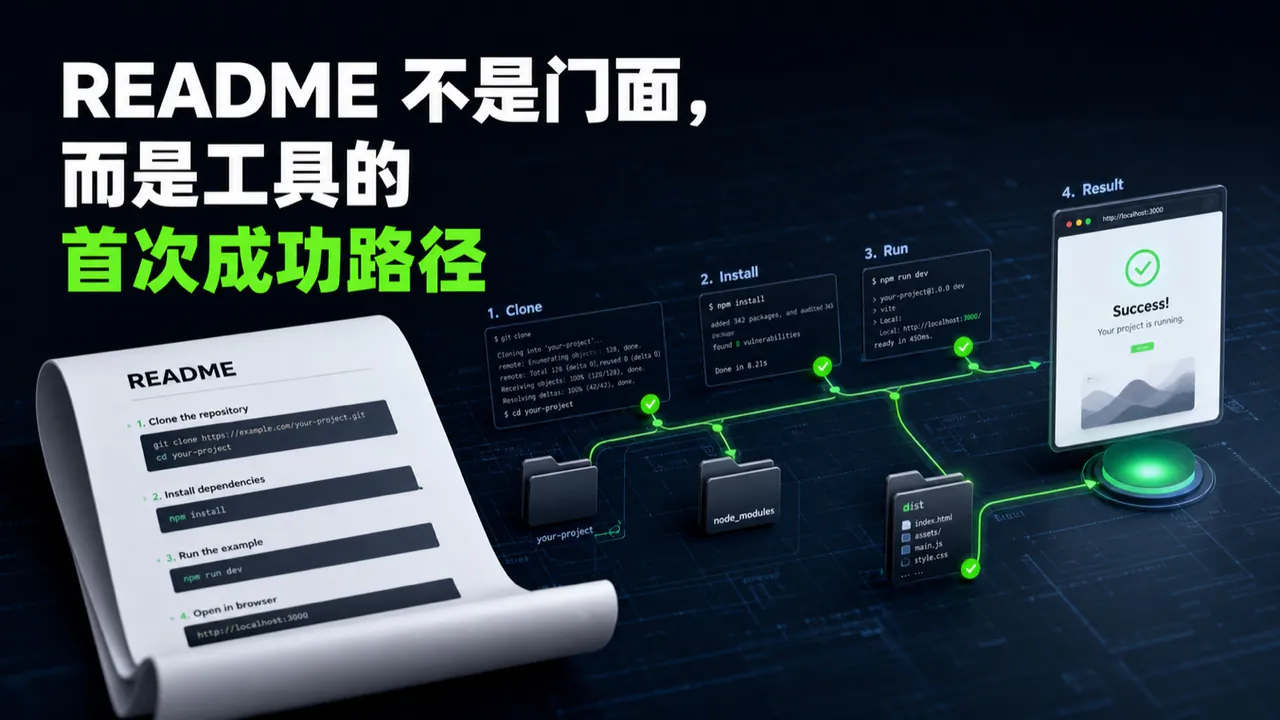README 不是门面，而是工具的首次成功路径