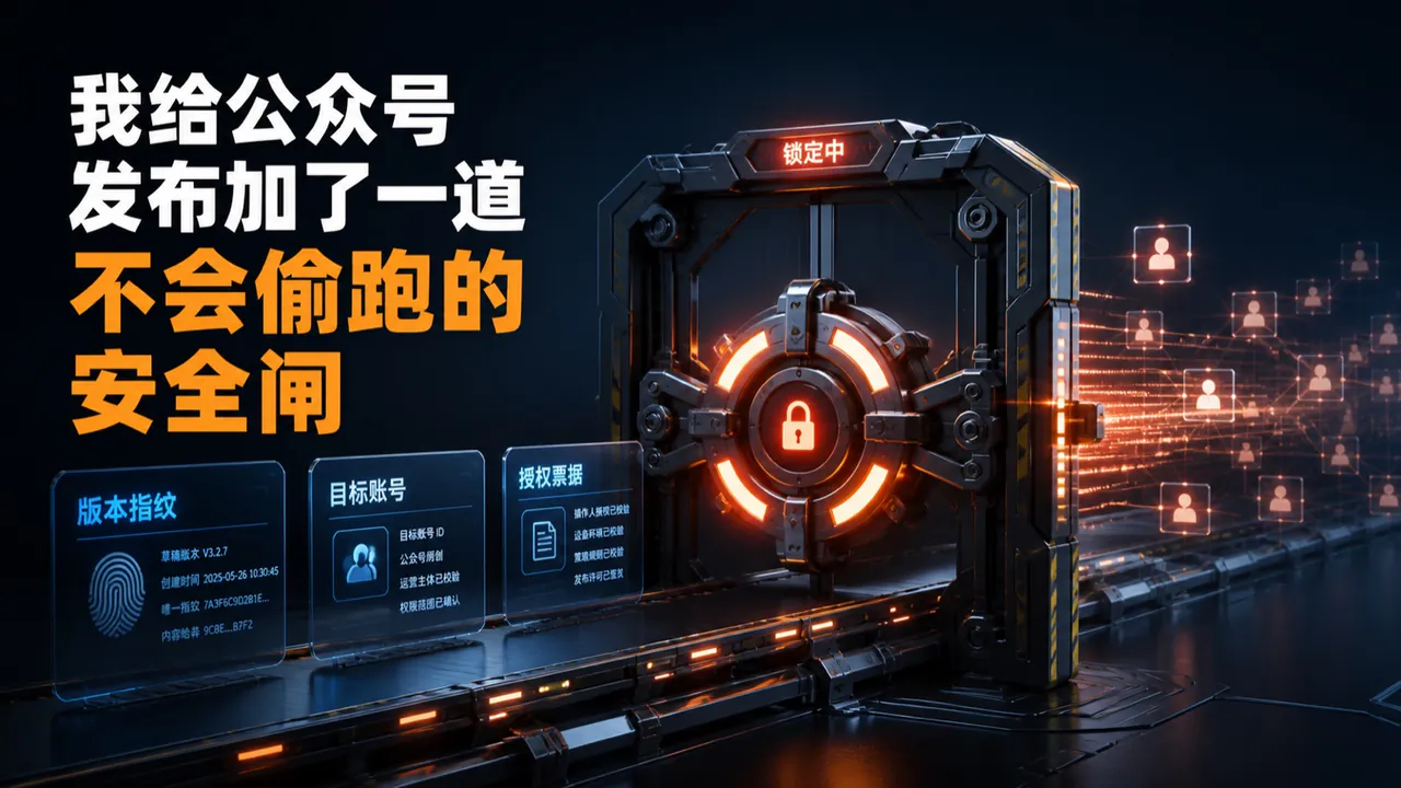 我给公众号发布加了一道不会偷跑的安全闸